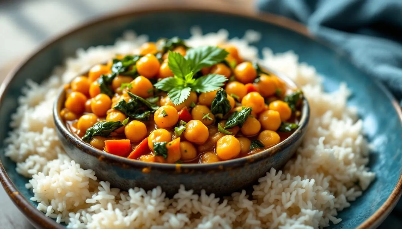 Chickpea coconut curry 