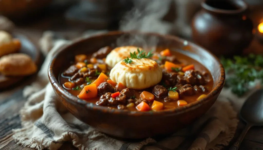 slow cooker beef stew and dumplings