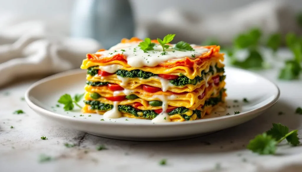 vegetable lasagna with white sauce